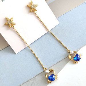 KATE SPADE • Sea Star Crab Linear Statement Earrings